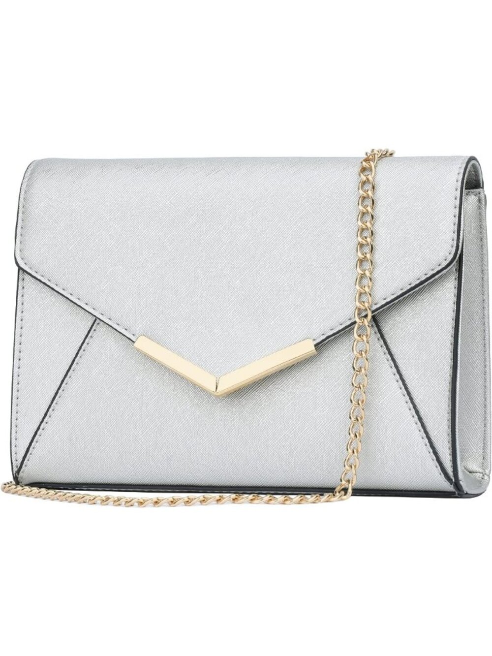Women's Silver Clutch Purses Wedding Party Evening Crossbody Shoulder Bags